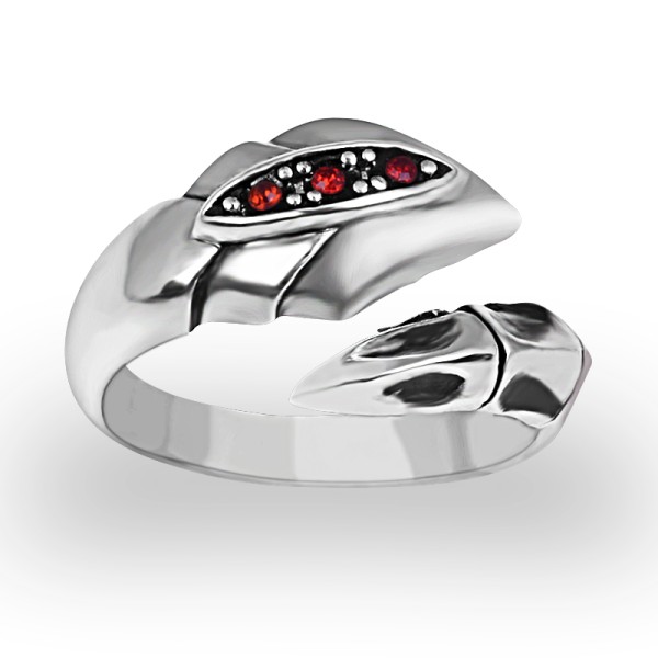 925 Silver Rock Dragon Claw Open-End Ring